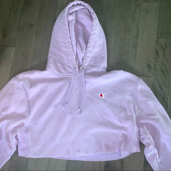 Lilac Champion Cropped Hoodie - Picture 3 of 3